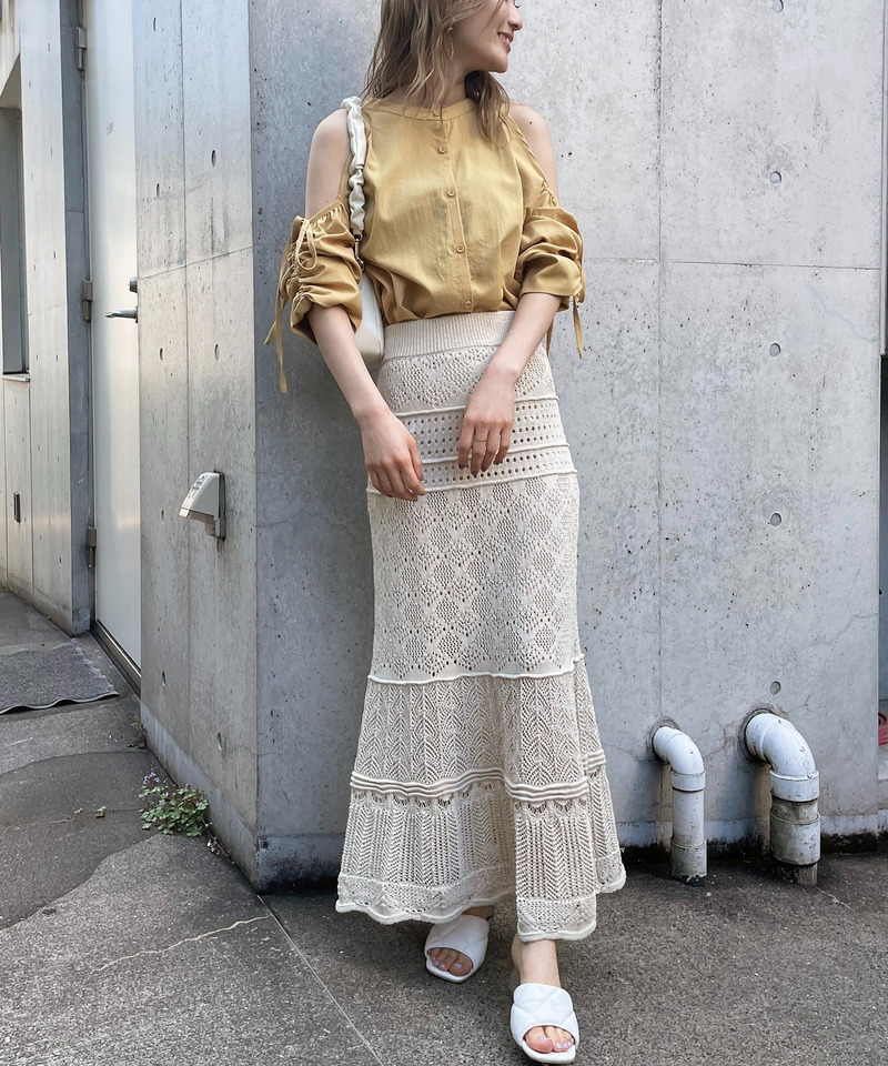 ドロストオープンショルダーシャツ 詳細画像 イエロー 2