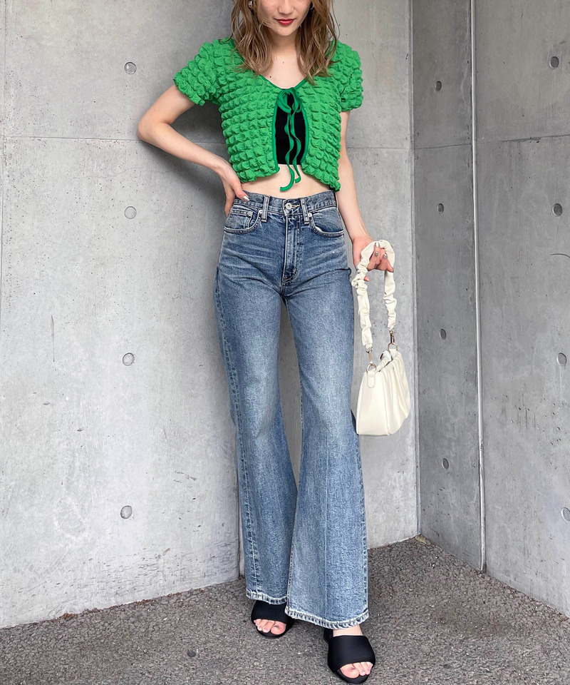 ポコポコワッフルカーディガン 詳細画像 グリーン 2