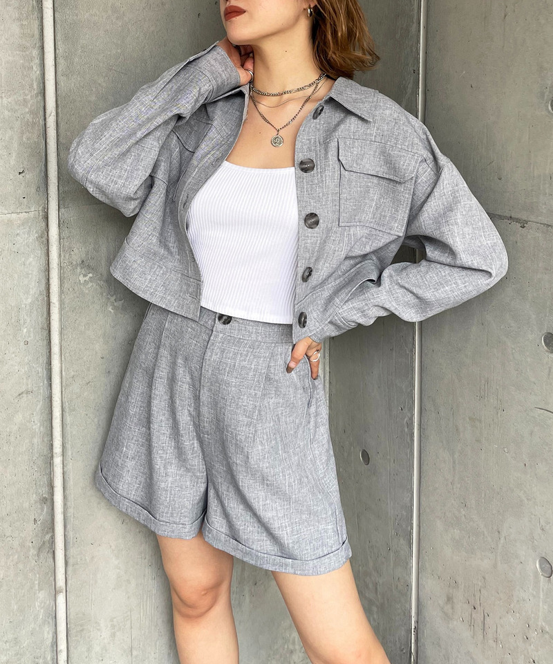 メランジショートパンツ 詳細画像 グレー 2