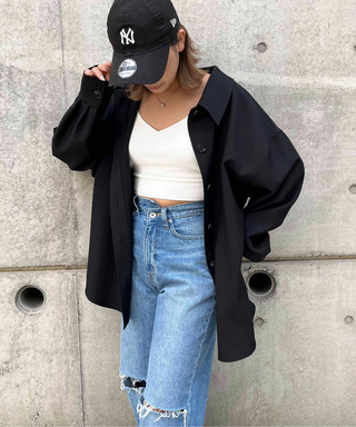 メランジオーバーシャツジャケット