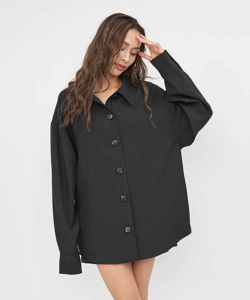 メランジオーバーシャツジャケット 詳細画像 ブラック 4