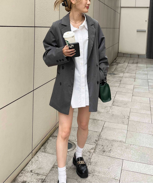 2wayダブルボタンルーズジャケット 詳細画像