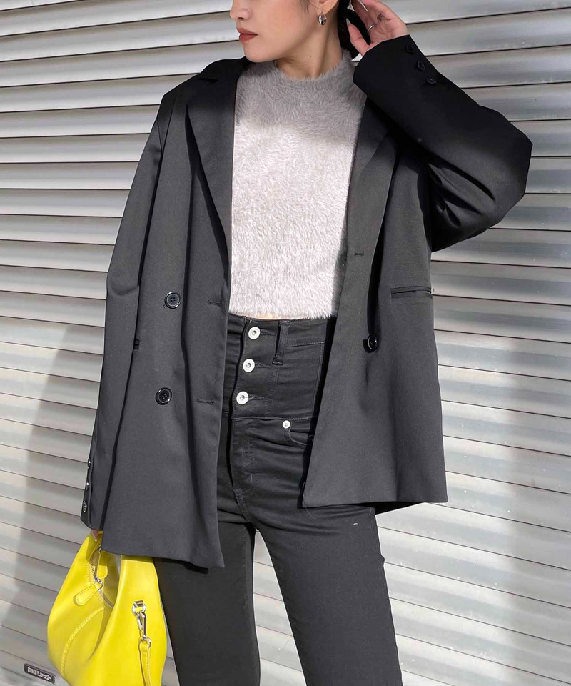 2wayダブルボタンルーズジャケット 詳細画像 ブラック 1