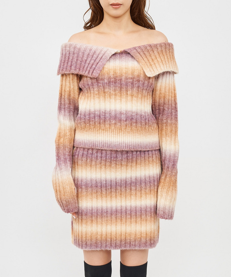 ビックカラーグラデーションニットセットアップ 詳細画像 ピンク系 4