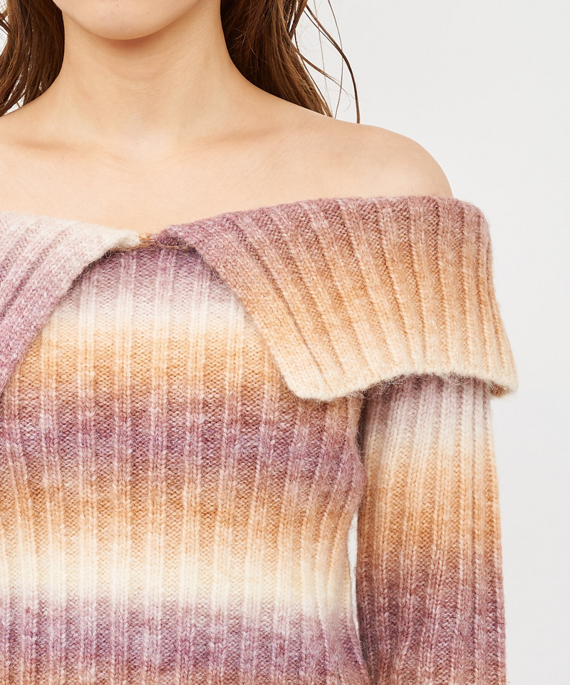 ビックカラーグラデーションニットセットアップ 詳細画像 ピンク系 7