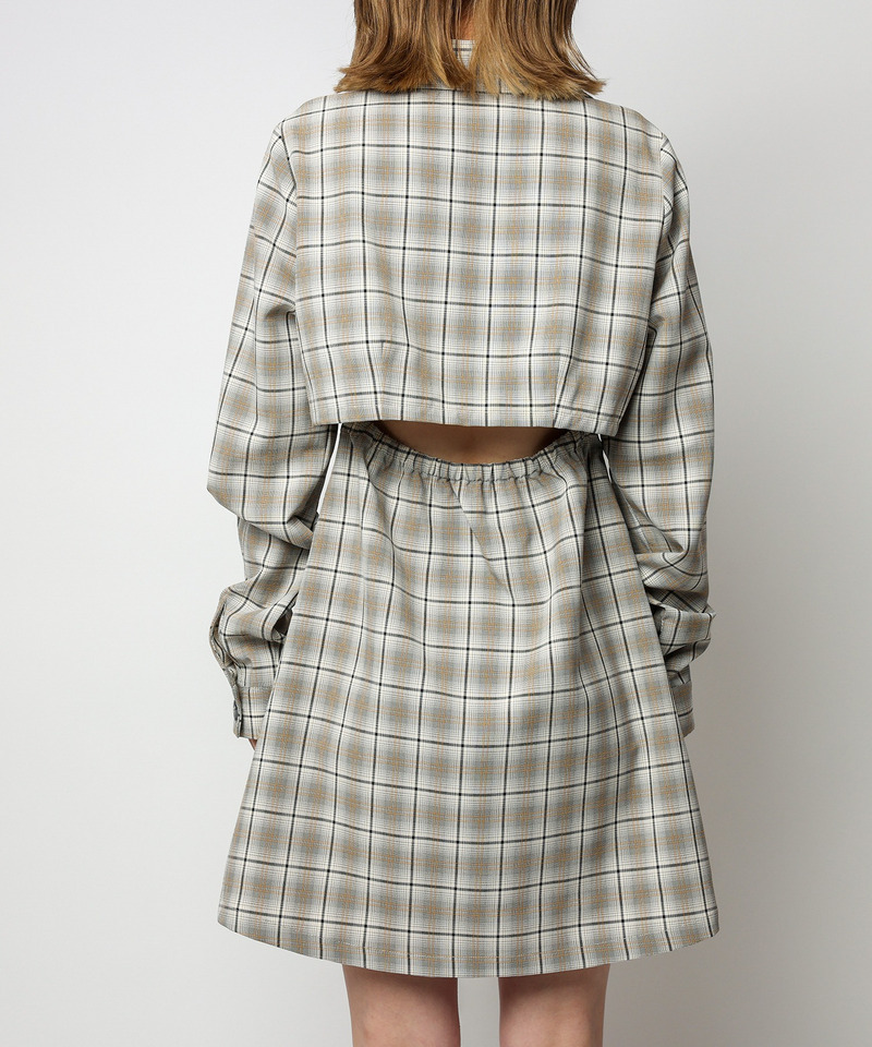 ジャケットレイヤードスタイルワンピース 詳細画像 チェック 9