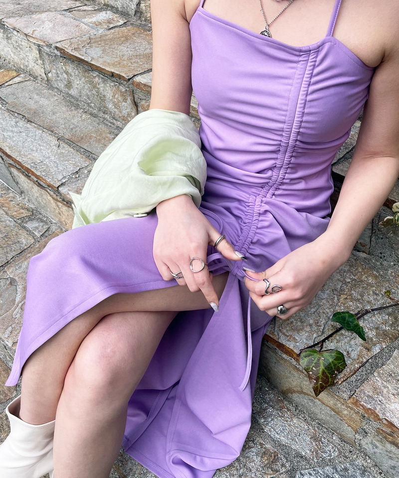 ギャザーマキシキャミワンピース 詳細画像 パープル 2