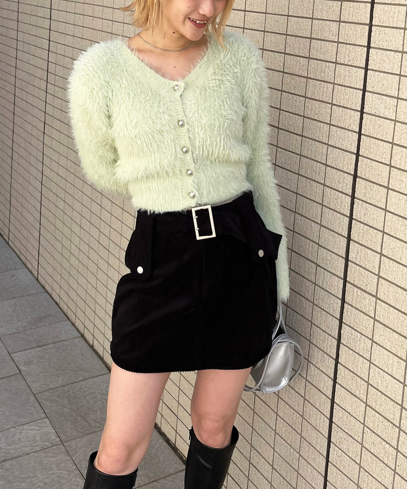 シャギーカーデニットトップス 詳細画像 グリーン 2