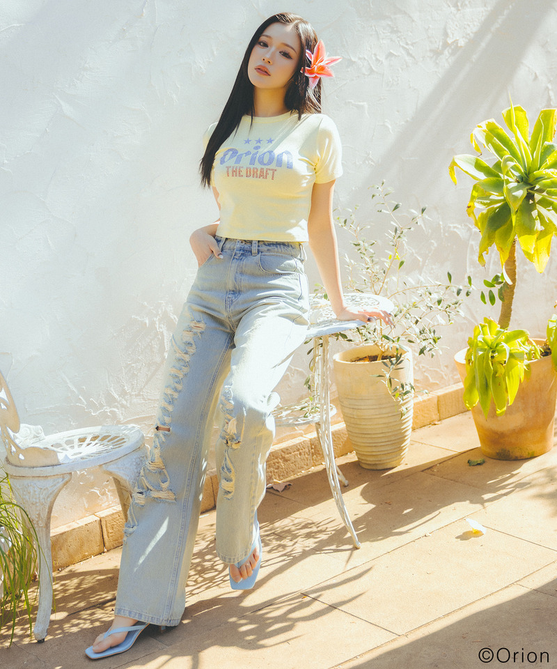 【Orion/オリオン】ラインストーンちびTシャツ 詳細画像 イエロー 3