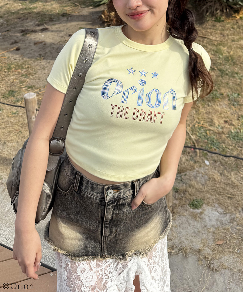 【Orion/オリオン】ラインストーンちびTシャツ 詳細画像 イエロー 6