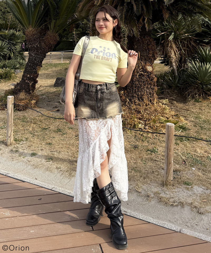 【Orion/オリオン】ラインストーンちびTシャツ 詳細画像 イエロー 7