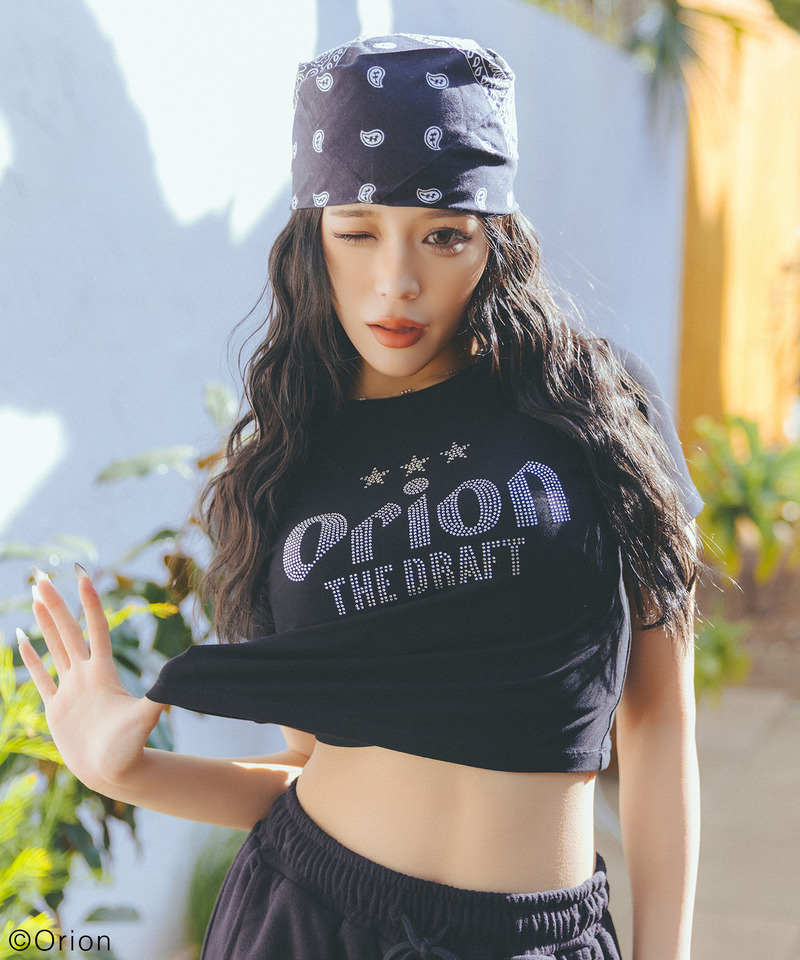 【Orion/オリオン】ラインストーンちびTシャツ 詳細画像 ブラック 2