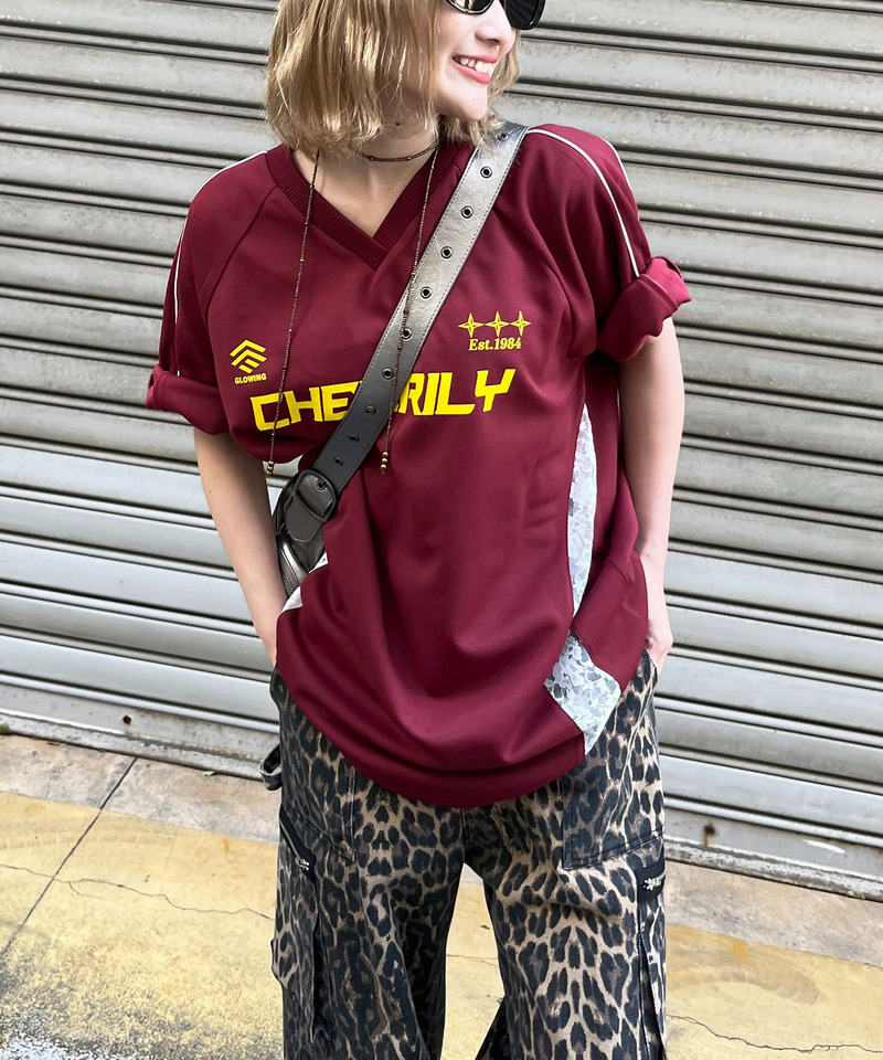レースドッキングゲーミングTシャツ 詳細画像 ボルドー 1