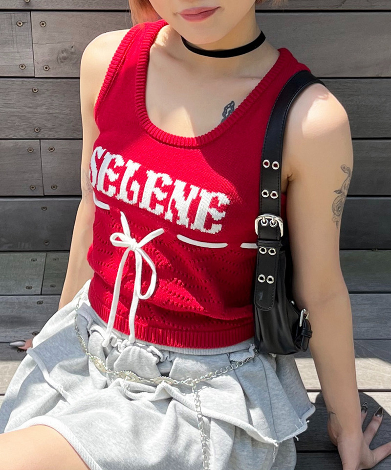 SELENEリボンノースリニット 詳細画像 レッド 1