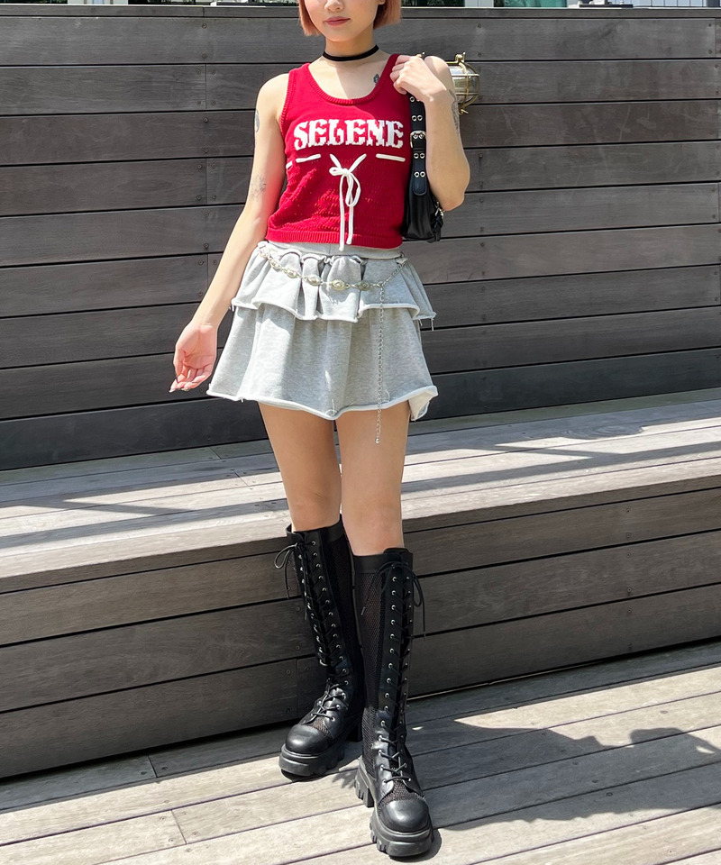 SELENEリボンノースリニット 詳細画像 レッド 2