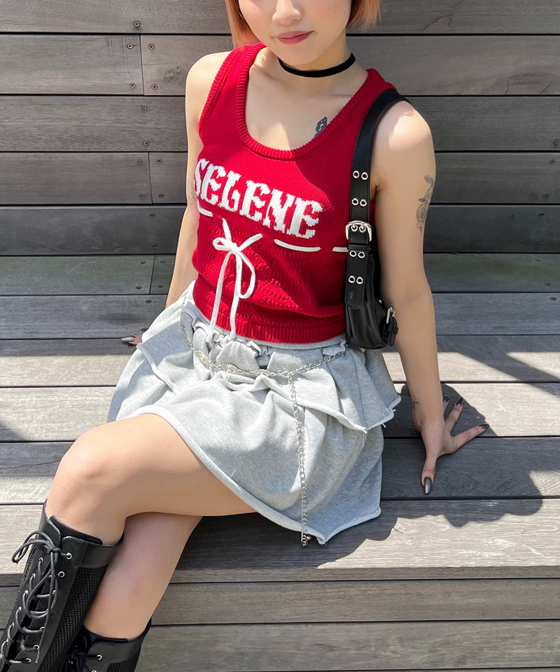 SELENEリボンノースリニット 詳細画像 レッド 4