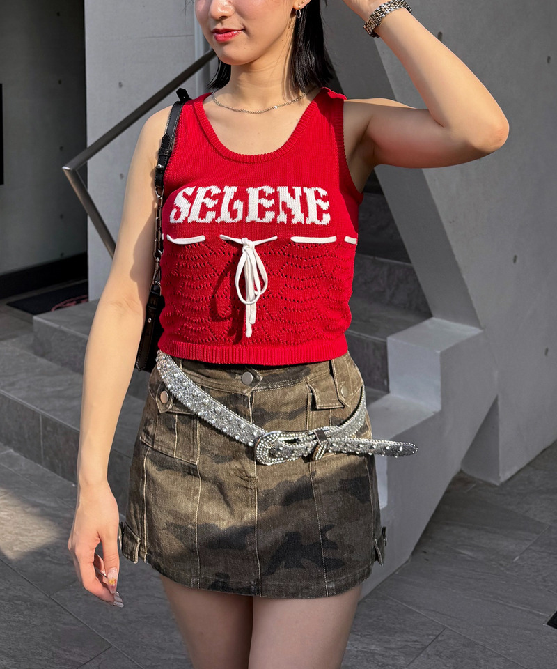SELENEリボンノースリニット 詳細画像 レッド 6