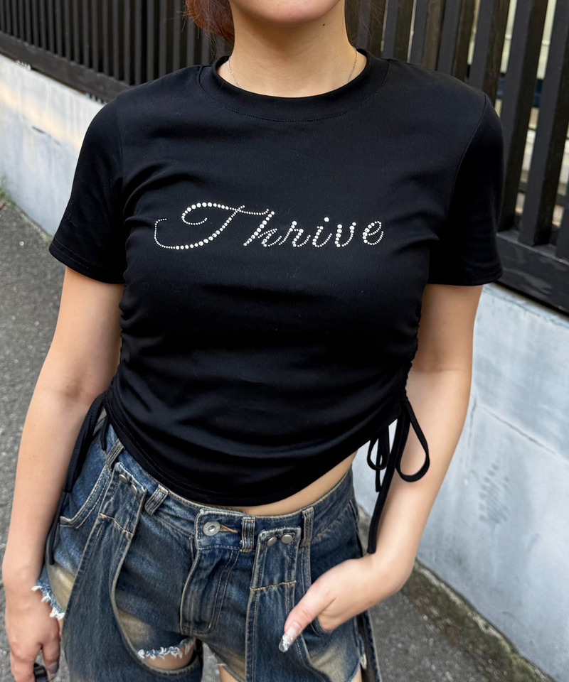 ラインストーンちびTシャツ 詳細画像 ブラック 5