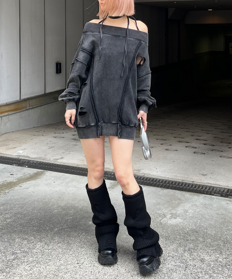 チョーカーピグメントオーバーチュニック 詳細画像 ブラック 2