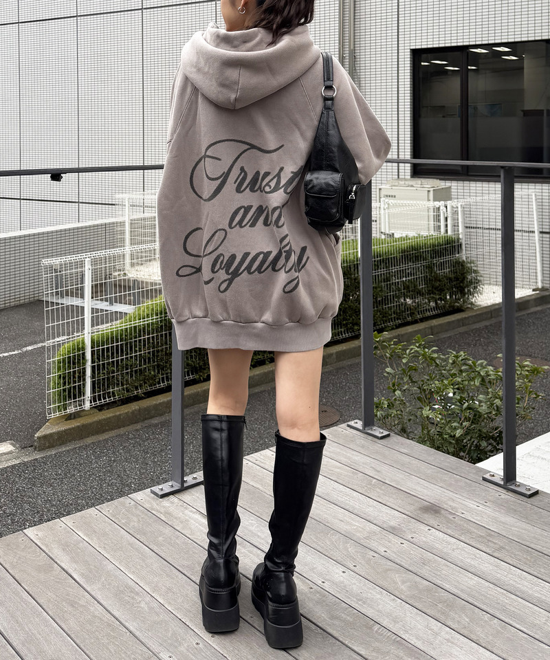 ピグメントドルマンパーカーワンピース 詳細画像 グレー 5