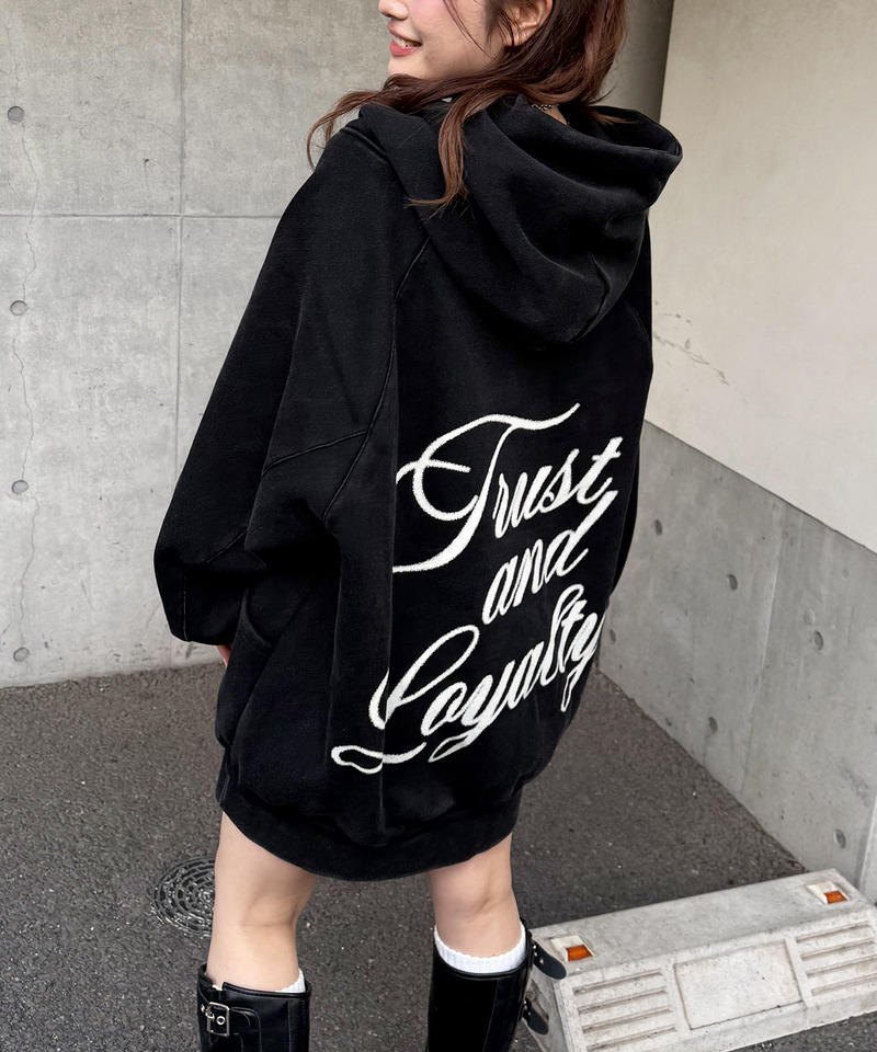 ピグメントドルマンパーカーワンピース 詳細画像 ブラック 1