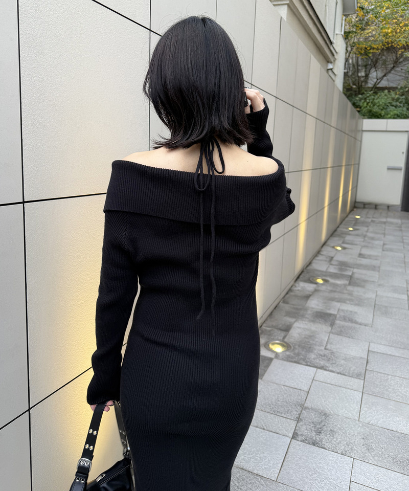 ビックカラーZIPロングワンピース 詳細画像 ブラック 3