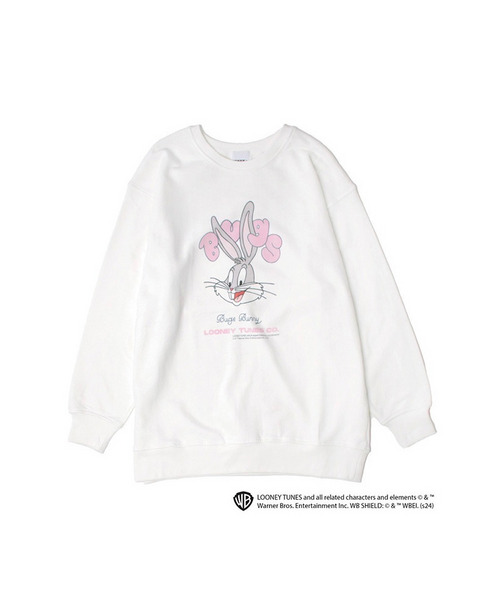 【Looney Tunes/ バッグス・バニー】フロントプリント裏毛トップス