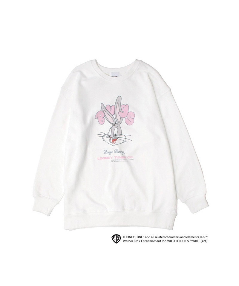 【Looney Tunes/ バッグス・バニー】フロントプリント裏毛トップス 詳細画像 グレー 1