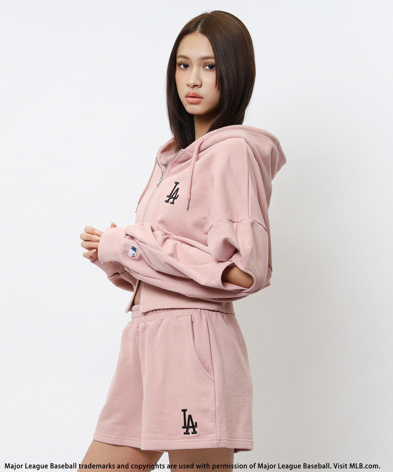 【MLB】ZIPロゴフーディーセットアップ 詳細画像 ピンク 3