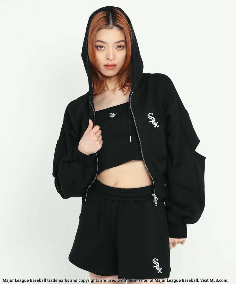 【MLB】ZIPロゴフーディーセットアップ 詳細画像 ブラック 5