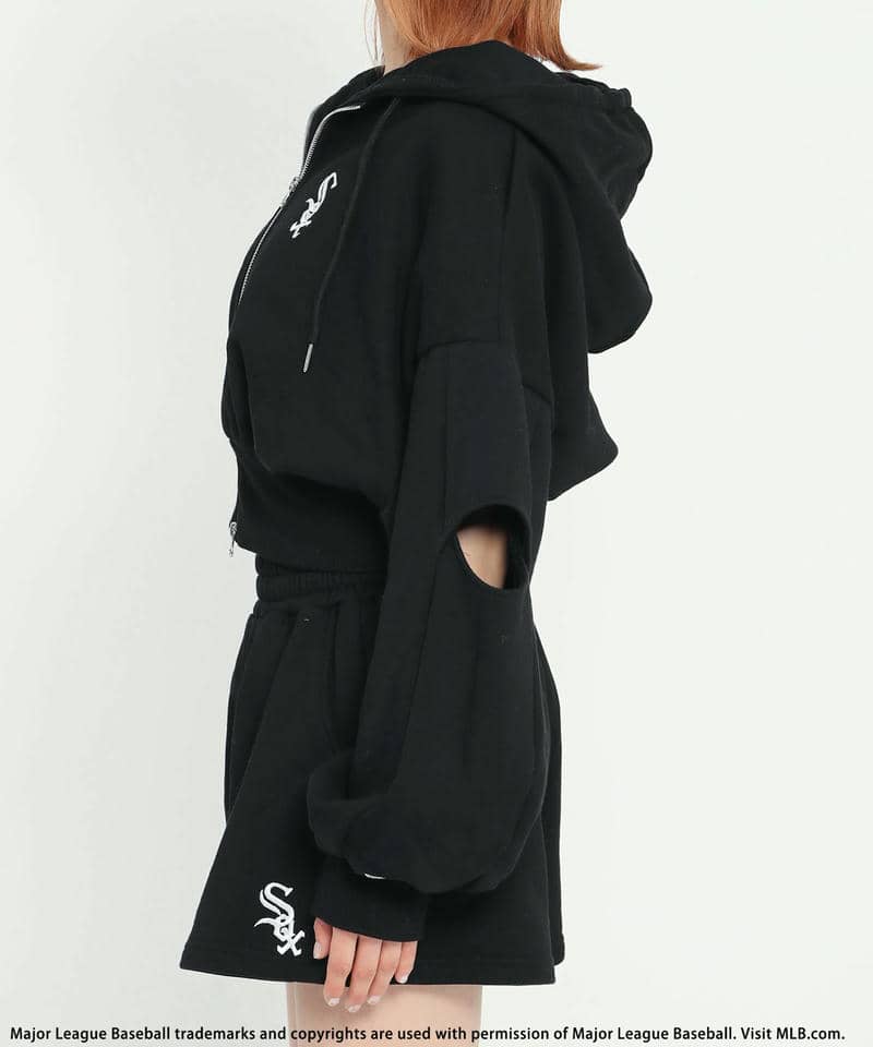 【MLB】ZIPロゴフーディーセットアップ 詳細画像 ブラック 7