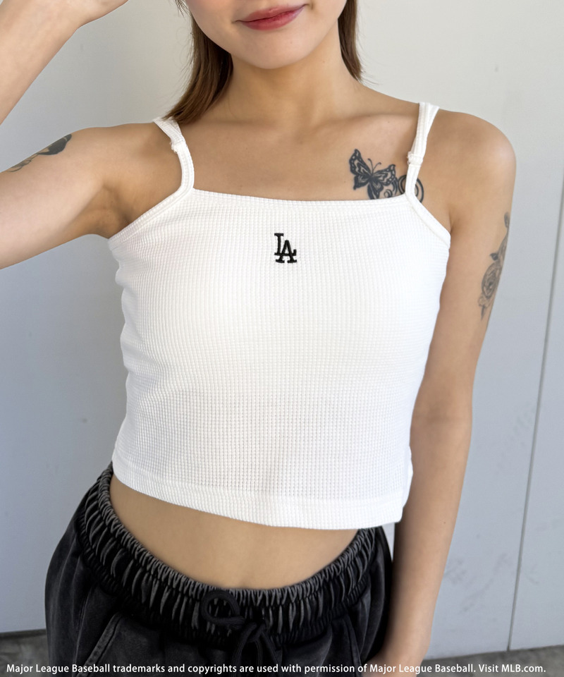 【MLB】カップ付きワンポイントロゴサーマルキャミソール 詳細画像 ホワイト系 1