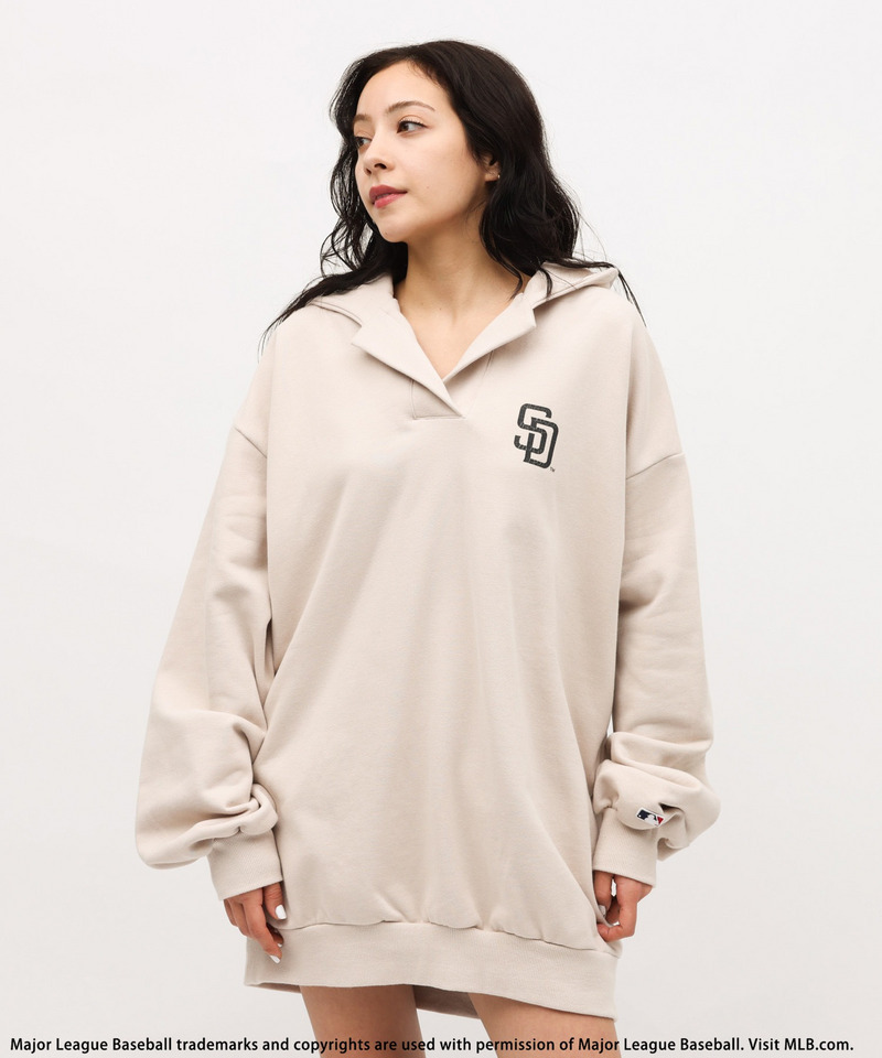 【MLB】クラックプリントパーカーワンピース 詳細画像 オフホワイト 2