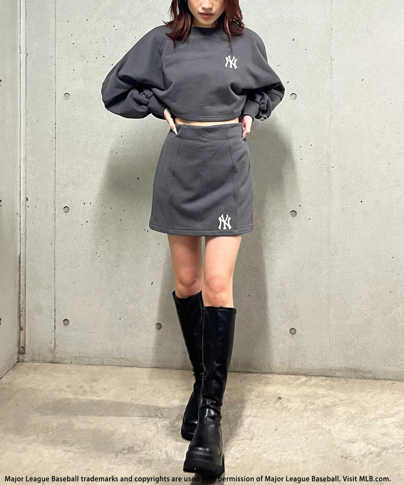 【MLB】刺しゅうロゴドルマンスカートセットアップ 詳細画像 ブラック 3