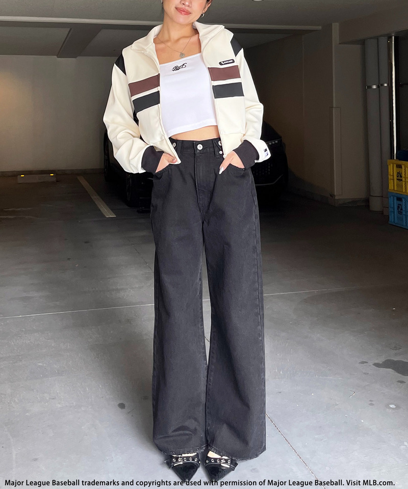 【MLB】シリコンワッペンロゴトラックジャケット 詳細画像 オフホワイト 7