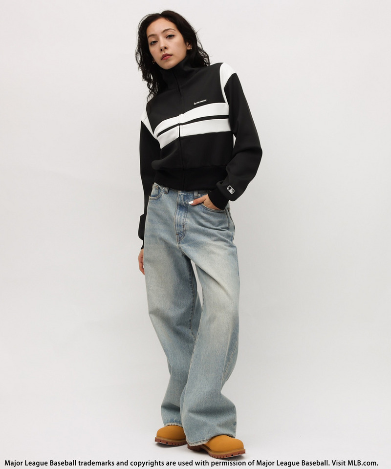 【MLB】シリコンワッペンロゴトラックジャケット 詳細画像 ブラック 3