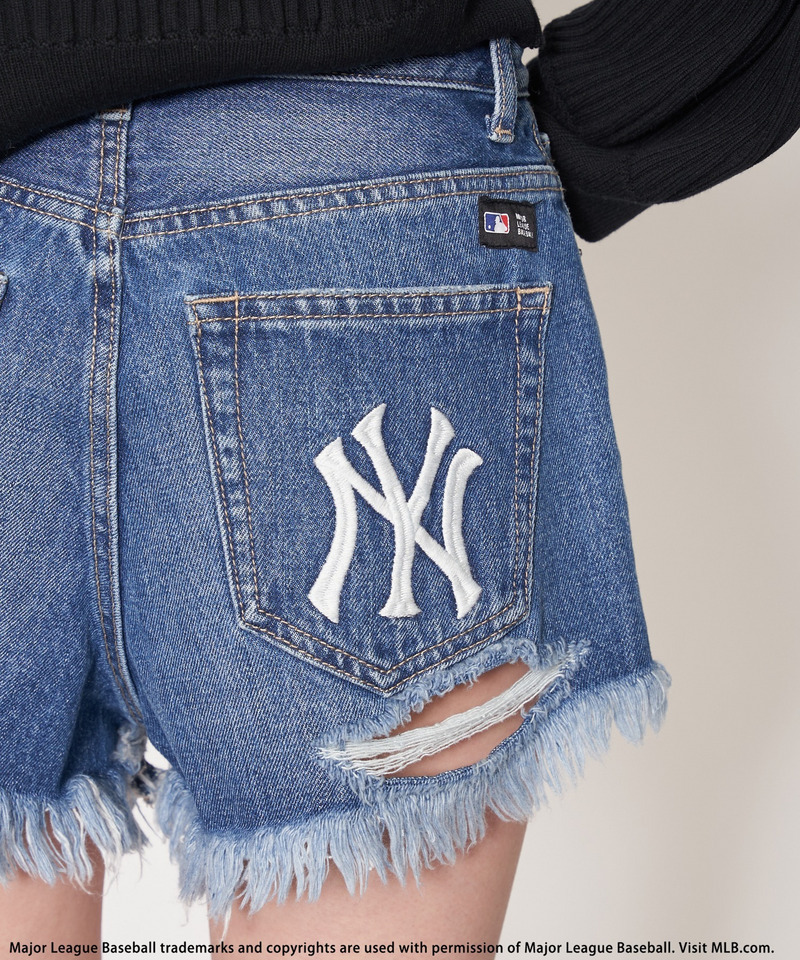 【MLB】ダメージデニムショートパンツ 詳細画像 デニムブルー 10