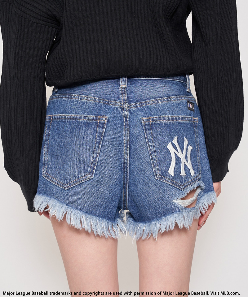 【MLB】ダメージデニムショートパンツ 詳細画像 デニムブルー 9