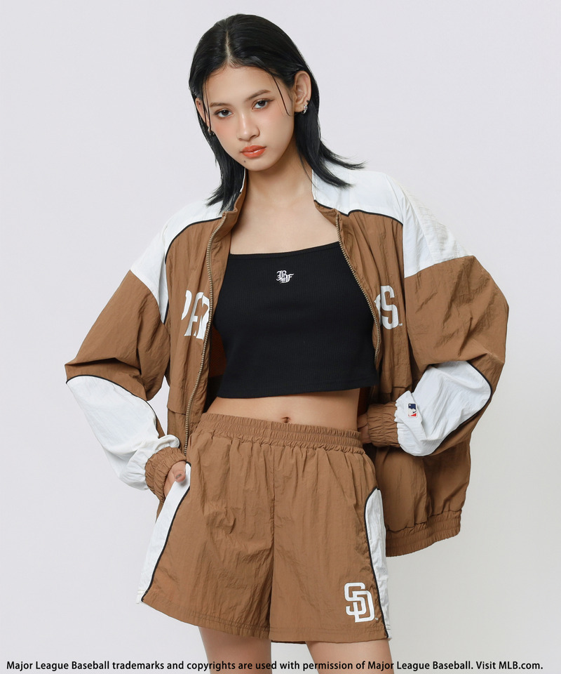 【MLB】ナイロントラックセットアップ 詳細画像 ブラウン 4