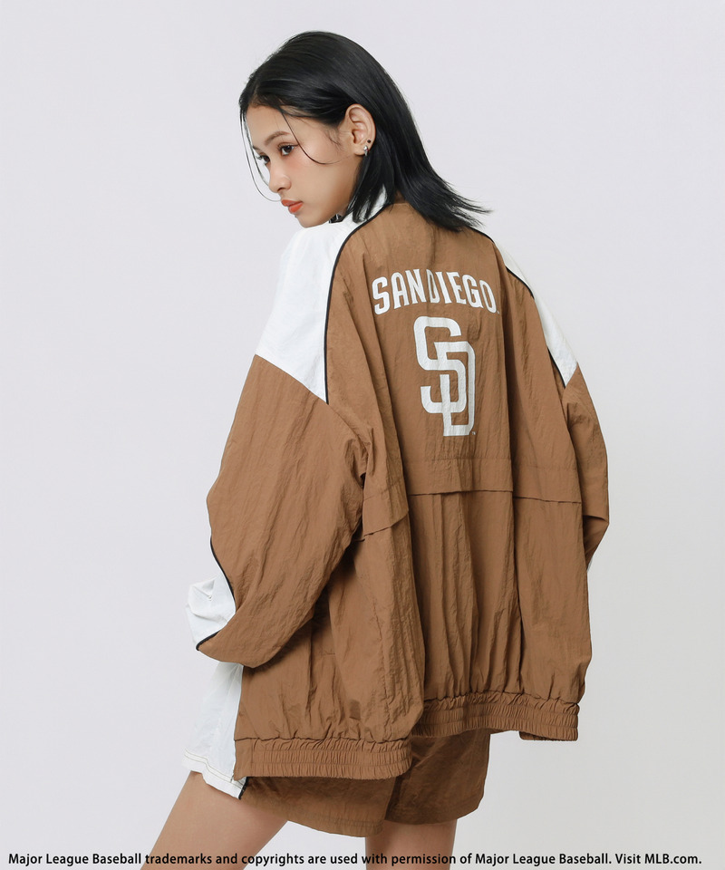 【MLB】ナイロントラックセットアップ 詳細画像 ブラウン 5