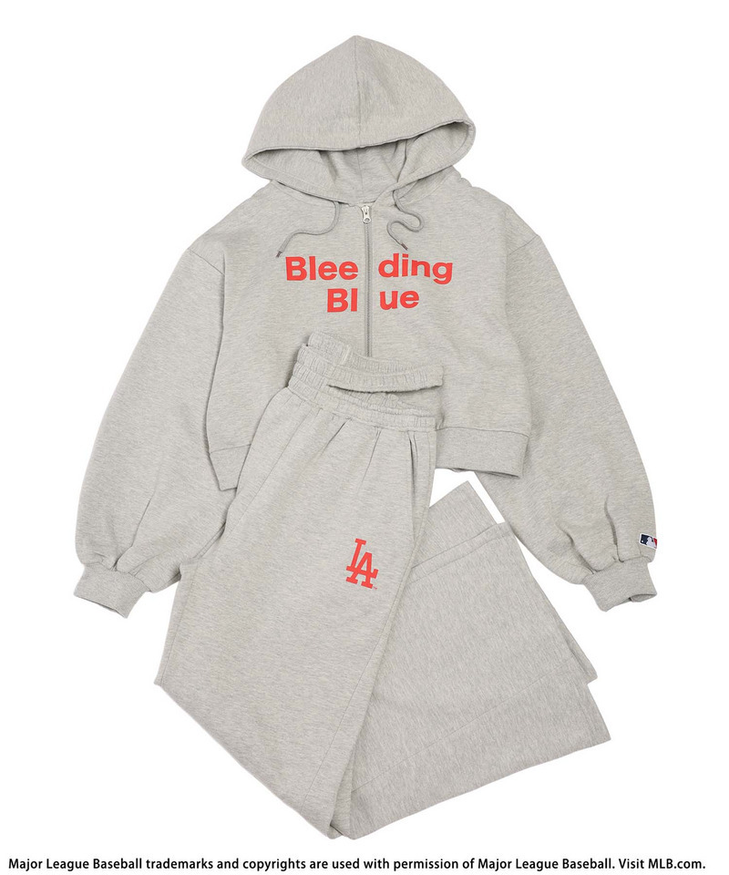 【MLB】ZIPフーディーセットアップ 詳細画像 グレー 4
