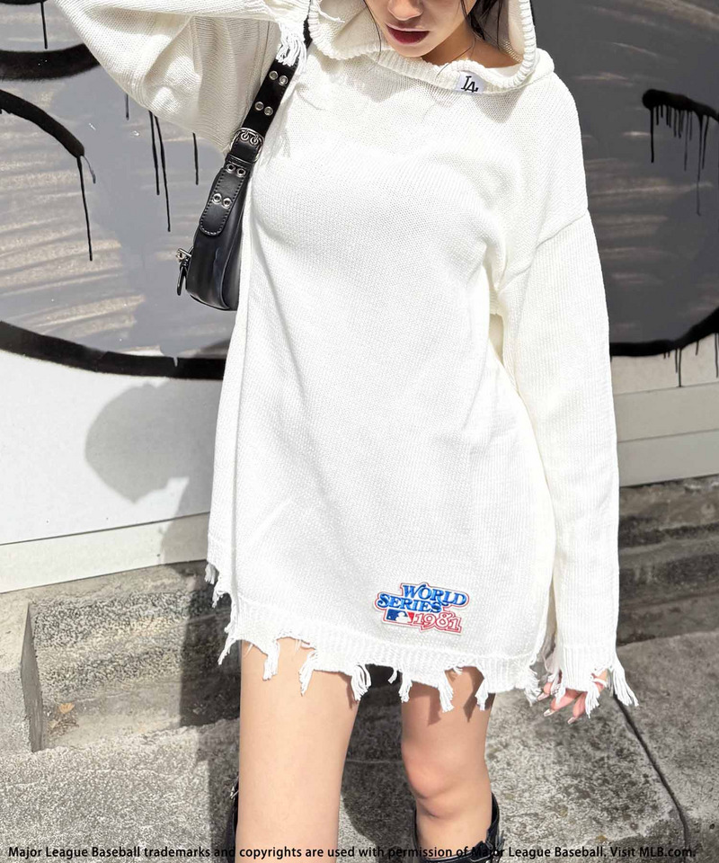 【MLB】クラッシュニットワンピース 詳細画像 ホワイト 2