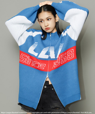 【MLB】ダブルZIPロゴニットカーデ