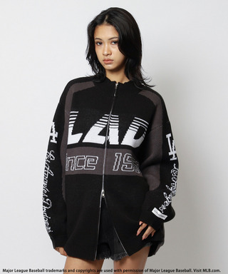 【MLB】ダブルZIPロゴニットカーデ