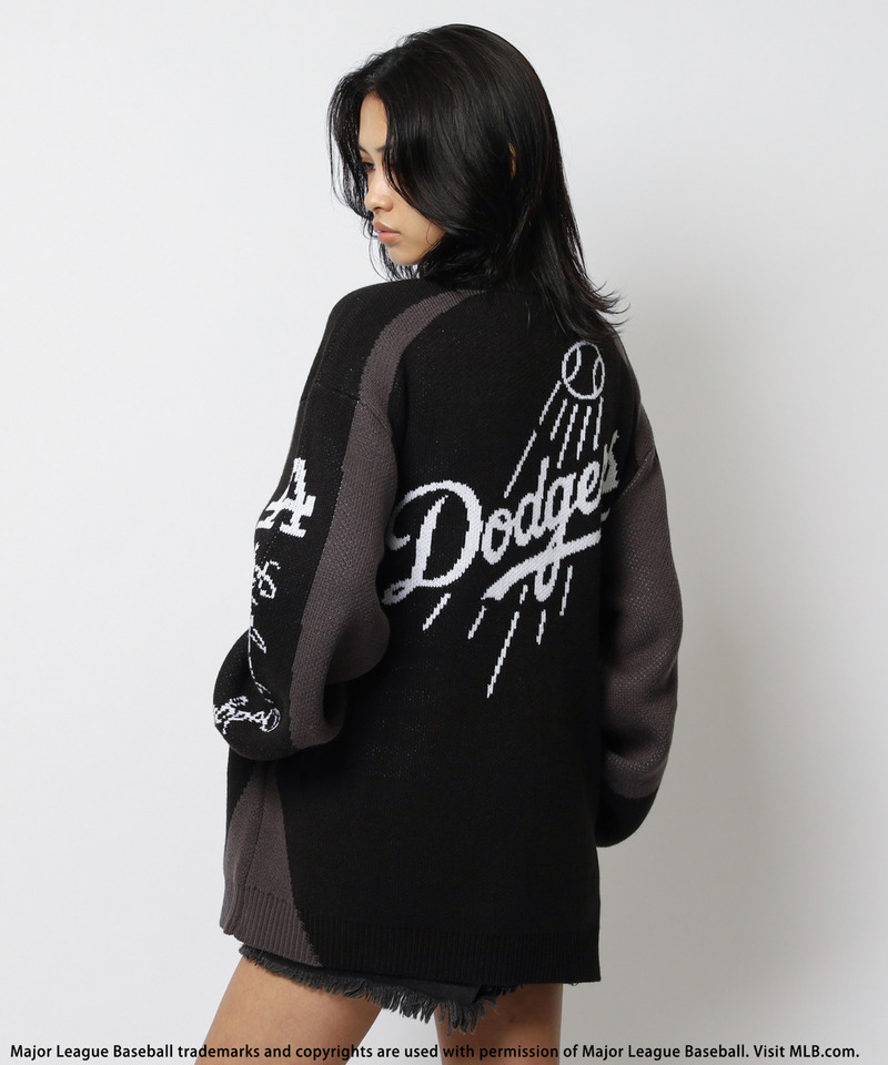 【MLB】ダブルZIPロゴニットカーデ 詳細画像 ブラック 2