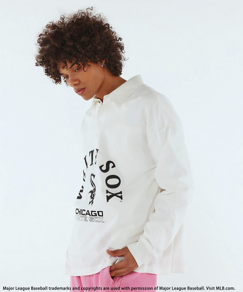 【MLB】Henley Long Sleeve Tee 詳細画像 ホワイト 2