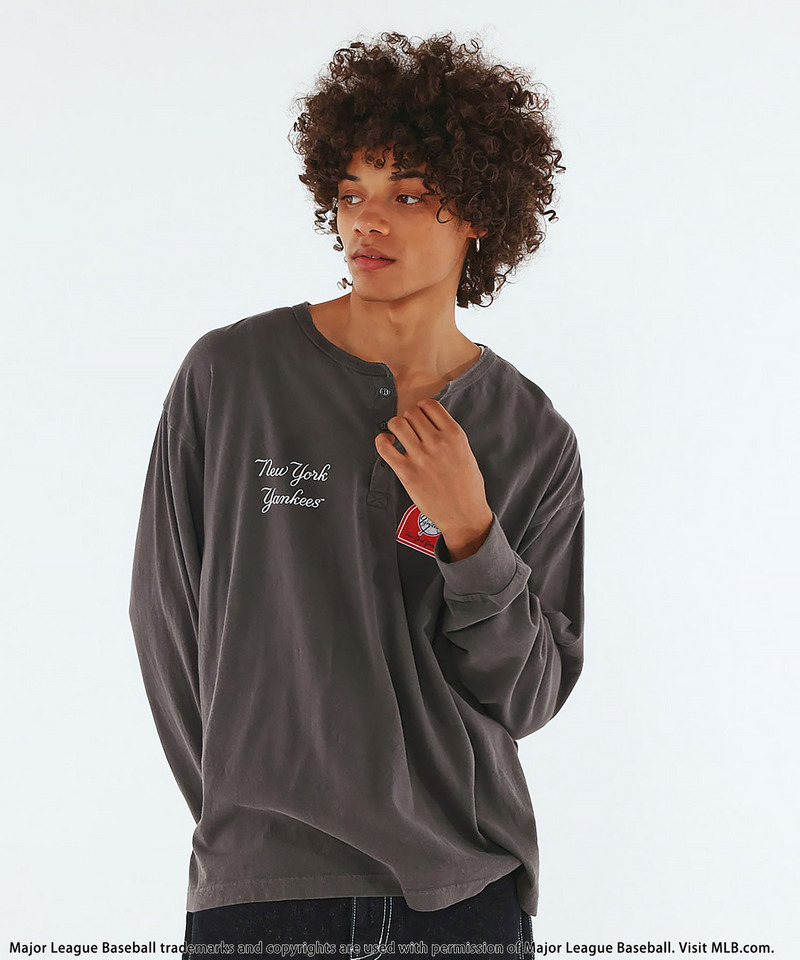 【MLB】Henley Long Sleeve Tee 詳細画像 ブラック 2