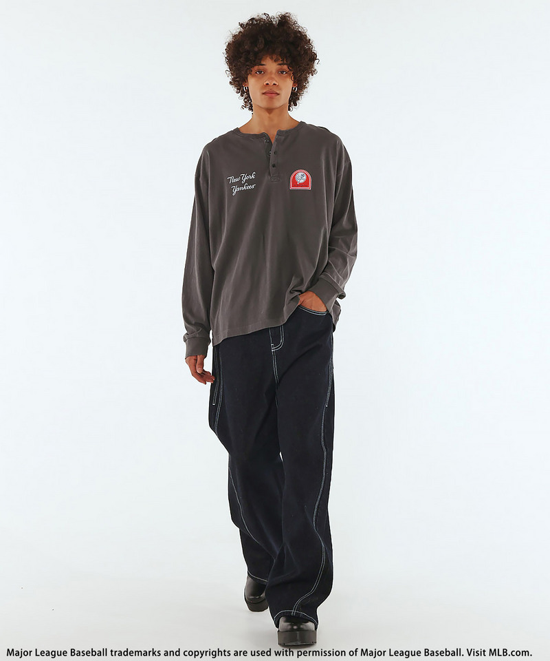 【MLB】Henley Long Sleeve Tee 詳細画像 ブラック 3