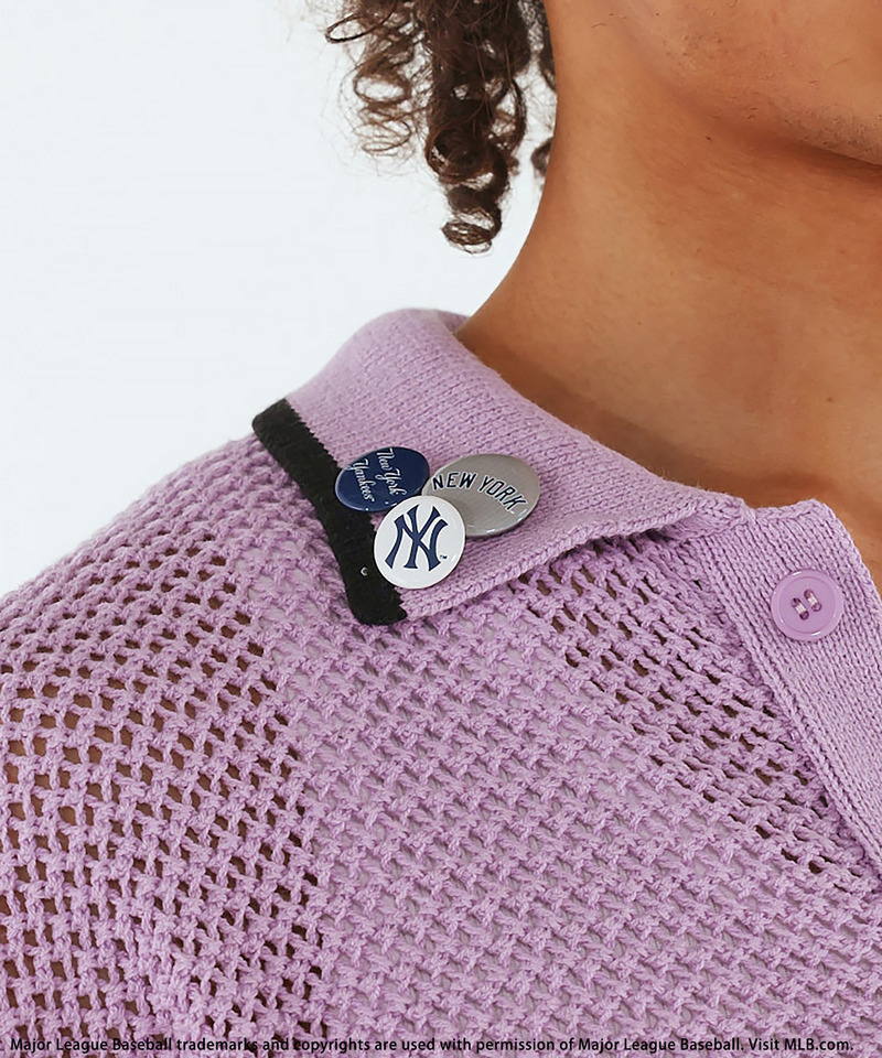 【MLB】Mesh Knit Cardigan 詳細画像 パープル 4
