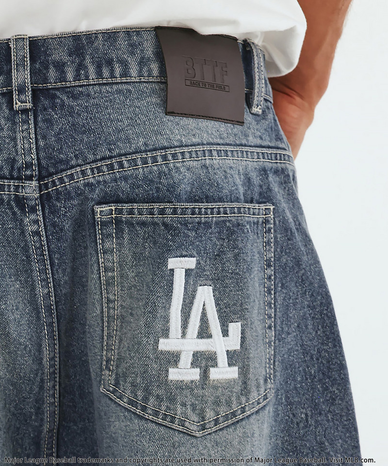 【MLB】Baggy Jean Shorts 詳細画像 デニムブルー 8